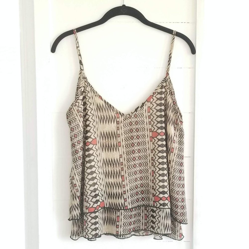 Karlie Camisole Tank Top Tan Black Red Med…
